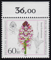 1226 Wohlfahrt Orchideen 60+30 Pf ** Oberrand - Unused Stamps