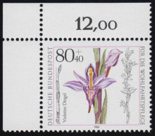 1227 Wohlfahrt Orchideen 80+40 Pf ** Ecke O.l. - Unused Stamps