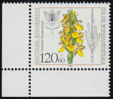 1228 Wohlfahrt Orchideen 120+60 Pf ** Ecke U.l. - Unused Stamps