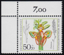 1225 Wohlfahrt Orchideen 50+20 Pf ** Ecke O.l. - Unused Stamps