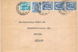 (01) Belgique N° 725 + 4 X 426 Sur Enveloppe écrite De Bruxelles Vers Zurich Suisse - Covers & Documents