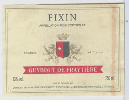 FIXIN - GUYBOUT DE FRAYTIÈRE  Négociant à Gilly Les Citeaux - VOUGEOT - Bourgogne