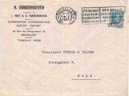 (01) Belgique N° 248  Sur Enveloppe écrite De Bruxelles Vers Bâle Suisse - 1922-1927 Houyoux