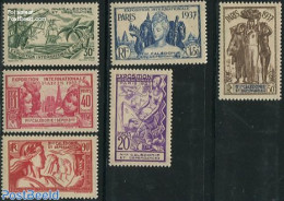 New Caledonia 1937 World Expo Paris 6v, Mint NH, Transport - Various - Ships And Boats - World Expositions - Neufs