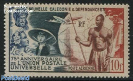 New Caledonia 1949 75 Years UPU 1v, Mint NH, History - Transport - Various - U.P.U. - Aircraft & Aviation - Globes - Nuovi