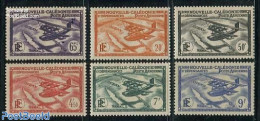 New Caledonia 1938 Airmail 6v, Unused (hinged), Transport - Various - Aircraft & Aviation - Maps - Unused Stamps