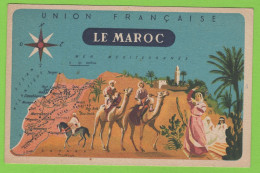 - Union Française - LE MAROC - CHROMO DIDACTIQUE  Verso - LION NOIR - FORMAT CPA - Sammlungen & Sammellose