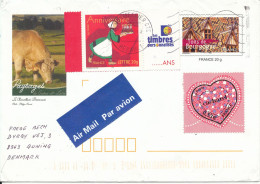 France Postal Stationery Cover Uprated With Personal Stamp And Sent To Denmark - Covers & Documents