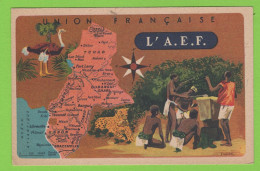- Union Française - L'A.E.F. - CHROMO DIDACTIQUE  Verso - LION NOIR - FORMAT CPA - Sammlungen & Sammellose
