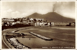 CPA Napoli Neapel Campania, Blick Zum Rauchenden Vesuv, Caracciolo - Otros & Sin Clasificación