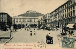 CPA Napoli Neapel Campania, La Piazza Del Municipio, Marktplatz - Otros & Sin Clasificación
