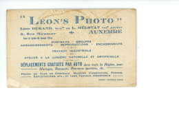 Carte De Visite LEON'S PHOTO  ( Léon DURAND Succr De MELOTAT ) 8 Michelet à AUXERRE 89 YONNE - Cartes De Visite