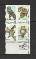 US Scott #1760-1763 Zip Block MNH-American Owls - Neufs