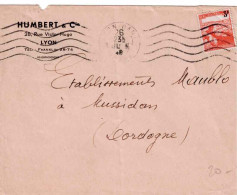 LETTRE Tuberculeux N°750 Lyon 26 Juin 1946 Pour Mussidan - Briefe U. Dokumente