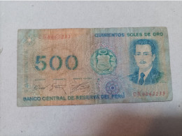 Billete Perú, 500 Soles, Año 1976, Nºbajisimo 0063233 - Pérou