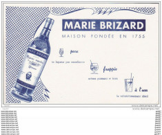 BUVARD Réf-JP-ww-Q-196 ( Avec PUB )    """"  MARIE  BRIZARD  """"    Maison  Fondée En  1755 - Drank & Bier