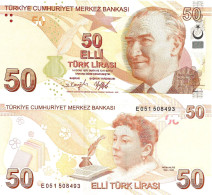 Turkey 50 Lira 2009 / [2021] Letter E P-225e UNC - Türkei