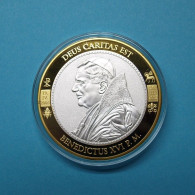 2013 Medaille Papst Benedikt XVI. Kupfer Versilbert, Teilvergoldet In PP (M3463 - Ohne Zuordnung