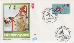 Germany Deutschland 1983 FDC Fur Den Sport, Eishockey Ice Hockey, Canceled In Berlin - 1981-1990