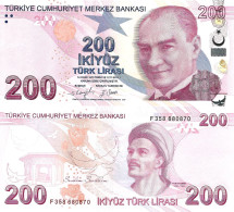 Turkey 200 Lira 2009 / [2021] P-227e(2) Letter F UNC - Türkei