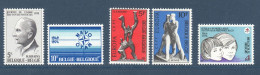 Belgique België, **, Yv 1705, 1706, 1707, 1708, 1709, Mi 1765, 1764, 1766, 1767, 1768, SG 2349 à 2352, - Neufs