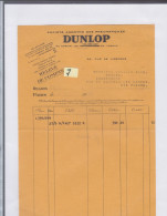 3 Factures Documents  Marque Dunlop Pneumatique  Année 1933 - & 1938 - Cars