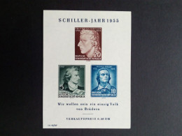 DDR BLOCK 12 POSTFRISCH(MINT) SCHILLER JAHR 1955 - Sonstige & Ohne Zuordnung