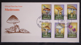 Malediven 3681-3686 Postfrisch Als FDC / Pilze #GC250 - Malediven (1965-...)