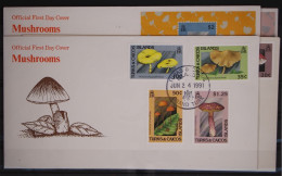 Turks Und Caicos 1009-1016 Und Block 105-106 Gestempelt Als FDC / Pilze #GC158 - Turks & Caicos