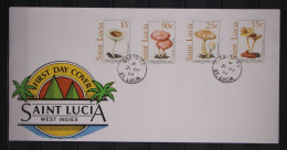 St. Lucia 948-951 Gestempelt Als FDC / Pilze #GC149 - St.Lucia (1979-...)