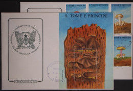 Sao Tome E Principe 1043-1047, Block 178 Gestempelt Als FDC / Pilze #GC167 - Sao Tomé E Principe