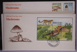 Sierra Leone 1569-1584 Und Block 149-152 Gestempelt Als FDC / Pilze #GC143 - Sierra Leone (1961-...)