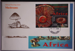 Sierra Leone 3711-3716 Und Block 475 Postfrisch Als FDC / Pilze #GC235 - Sierra Leone (1961-...)