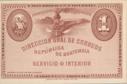 GUATEMALA ,  ENTERO POSTAL , FERROCARRIL NORTE , SERVICIO INTERIOR - Guatemala