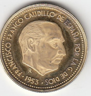 CRE4242 MONEDA 2,5 PESETAS 1953 PLATA CON BAÑO DE ORO - Unclassified