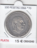 CRE4240 MONEDA ESPAÑA 100 PESETAS 1966 *70 PLATA MBC - Unclassified