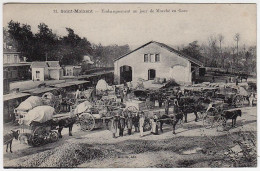 79 - T14105CPA - SAINT MAIXENT - Gare - Embarquement Un Jour De Marché - Parfait état - DEUX-SEVRES - Saint Maixent L'Ecole