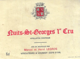 Nuits Saint-Georges 1er Cru - Henri-LEGROS-SEGUIN - Viticulteur à Vougeot - Bourgogne