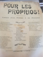PATRIOTIQUE /POUR LES PROPRIOS /LETTRE D UN SOLDAT A SA FEMME - Partitions Musicales Anciennes