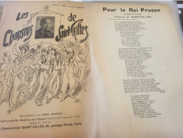 PATRIOTIQUE /POUR LE ROI PRUSSE /SAINT GILLES/CHANSONS DE SAINT GILLES - Partitions Musicales Anciennes