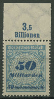 Deutsches Reich 1923 Korbdeckel Platten-Oberrand 330 AP OR A Postfrisch - Ongebruikt