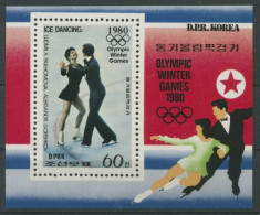 Korea (Nord) 1979 Olympiade Lake Placid Eiskunstlauf Block 68 Postfrisch (C30515 - Corea Del Nord