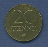 DDR 20 Pfennig 1986 Kursmünze, J 1511 Vz/st (m2854) - 20 Pfennig