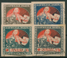 Lettland 1920 Rotes Kreuz 51/54 X Gestempelt - Lettonia