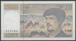 Frankreich 20 Francs 1991, Debussy, KM 151 E, Kassenfrisch (K1714) - 20 F 1980-1997 ''Debussy''