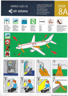 #17 Safety Card Air Astana Kazakhstan A-321LR / Oct.2021 - Consignes De Sécurité