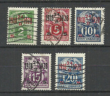 Estland Estonia 1928 Michel 68 - 72 O Anniversary OPT Weaver & Blacksmith - Sonstige & Ohne Zuordnung