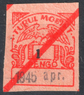 1945 Hungary - TURUL MOBIRT Insurance REVENUE TAX Stamp - Used LABEL CINDERELLA VIGNETTE Unperforated - Fiscales