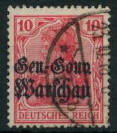 BES. 1WK D-POST IN POLEN Nr 10c Gestempelt Gepr. X443596 - Besetzungen 1914-18