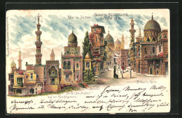 Lithographie Berlin-Treptow, Gewerbe-Ausstellung 1896, Kairo In Berlin, Kait-Bey-Moschee  - Treptow